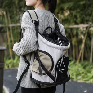 OEM özel kedi sırt çantası lüks tarzı büyük kapasiteli taşınabilir naylon Logo ile evcil hayvan çantası küçük evcil hayvan taşıyıcı araba artefakt tarzı - Product Image 5