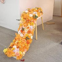 E83 Meilleure vente Chemin de table floral artificiel en soie blanche, style faux floral, économique, pour décoration de mariage, maison et fête