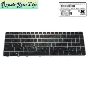 <span class=keywords><strong>Clavier</strong></span> d'ordinateur portable américain rétroéclairé pour <span class=keywords><strong>HP</strong></span> <span class=keywords><strong>EliteBook</strong></span> <span class=keywords><strong>850</strong></span> <span class=keywords><strong>G3</strong></span> <span class=keywords><strong>850</strong></span> G4 755 <span class=keywords><strong>G3</strong></span> 755 G4 15U <span class=keywords><strong>G3</strong></span> G4 6037B0113801 SN9145BL <span class=keywords><strong>clavier</strong></span> cadre argenté - Product Image 2