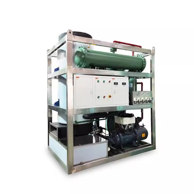 220V Automatic Industrial Tube Ice Machine Large Transparent Tubular 5 Ton Ice Maker Water Cooled Equipment
