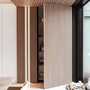 Interni in legno senza cornice Mdf Hdf porta nascosta a filo Design invisibile con cerniera nascosta porta segreta
