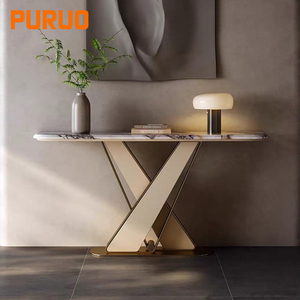 Pieds de table de <span class=keywords><strong>console</strong></span> rectangulaires en acier inoxydable argenté et doré, style moderne et luxueux, pour entrée, hall, salon - Product Image 4