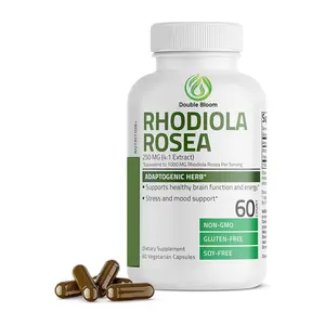 Veggie Ashwagandha with Rhodiola Rosea Capsules Adrenal And Cortisol Support Supplements