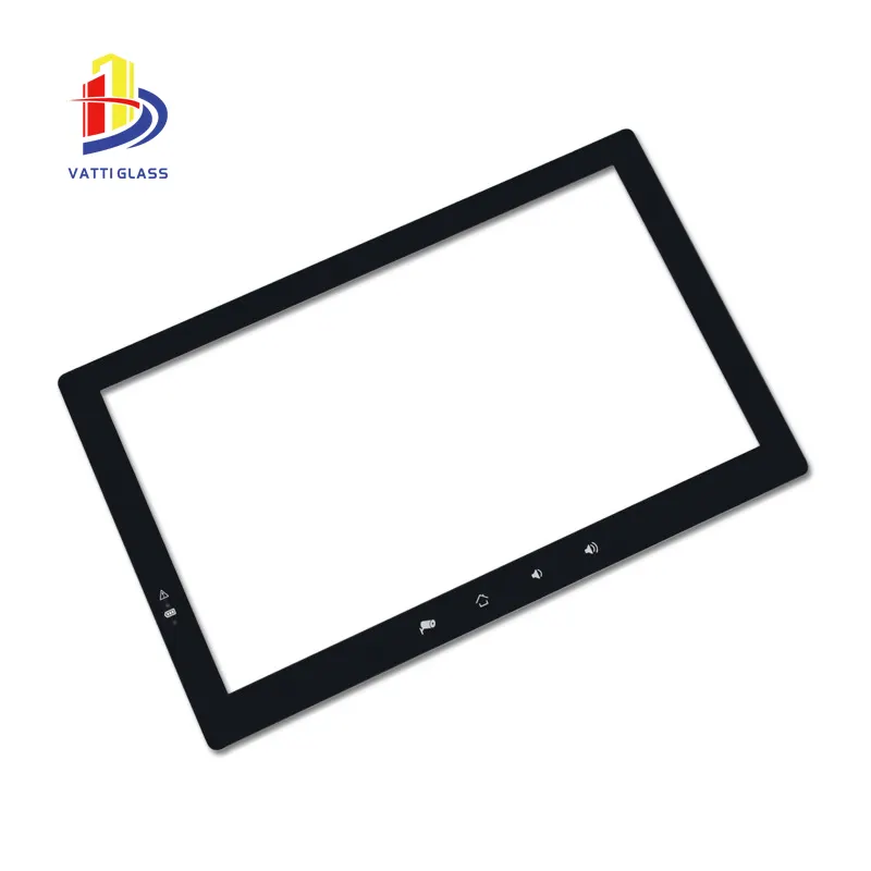 Custom High Transparent Black Silk Screen Printed Frame1mm 1.5mm 2mm Tempered Glass Lcd Display Protection Panel