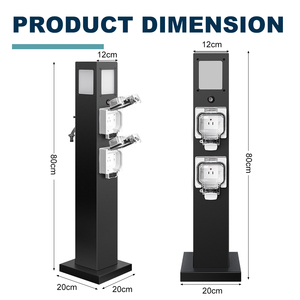 Villa cour jardin antigel en acier inoxydable eau électricité poste intégré extérieur étanche interrupteur <span class=keywords><strong>colonne</strong></span> de <span class=keywords><strong>prise</strong></span> - Product Image 2