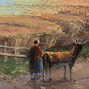 Dipinto a Olio su Tela 20\" X 24\" Arte Classica di Campo 100% Dipinto a Mano - Product Image 1