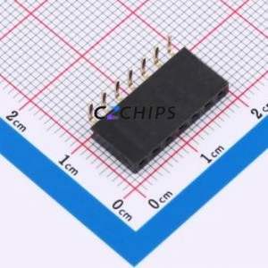 HX PM2.54-1x7P WC-Y Pin Socket Bent Lead Through Hole,P=2.54mm Connector 1x7P 2.54mm Square Hole Right Angle Insert - Product Image 1