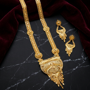 Venta al por mayor 14K 18K 24K chapado en oro formando conjunto de collares largos, joyería tradicional, collares de moda, joyería llena de oro de latón. - Product Image 3