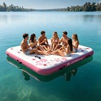 Île flottante gonflable portable 1,8x1,5m pour lac, tapis aquatique de 6 pouces anti-affaissement avec logo personnalisé, matelas de piscine stable