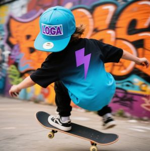 Chapeau de sport personnalisé par sublimation avec impression foudre et LOGO brodé 5 panneaux Casquette d'extérieur - Product Image 5