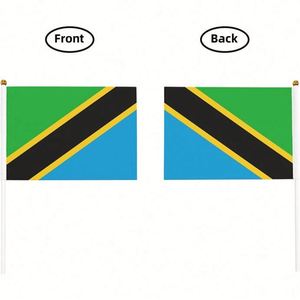 ธงโพลีเอสเตอร์แทนซาเนีย สีเดียว ด้านหน้าและด้านหลังแตกต่างกัน ขนาดเล็ก พกพาสะดวก สำหรับตกแต่งงานอีเว้นท์ระดับชาติ - Product Image 3
