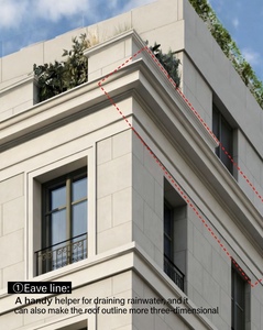 Décoration murale extérieure en polystyrène expansé pour villa, hôtel et hôpital - Personnalisable, durable, imperméable, écologique, poutre en relief - Product Image 3