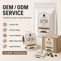 Étiquettes personnalisées pour sacs de café, autocollants adhésifs imperméables, logo privé pour sachets de café, étiquettes d'emballage de vente au détail