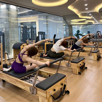Nuevo Lanzamiento 2026: Máquina de Pilates Reformer de Madera de Roble Beige Premium para Entrenamiento de Equilibrio, Plegable, para el Hogar, MOQ del Fabricante