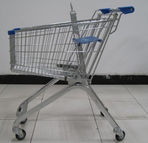 Chariot de courses de style européen chromé 62L Chariot de supermarché Chariot à pousser - Product Image 2