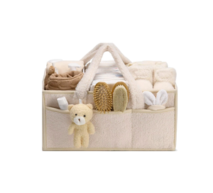 <span class=keywords><strong>Cambiador</strong></span> de pañales de bebé de felpa, apilador de pañales <span class=keywords><strong>para</strong></span> organizador de almacenamiento, organizador de cochecito con asa, pañal de bebé de fieltro Caddy - Product Image 6