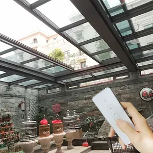 定制家居客厅厨房屋顶日间照明可操作玻璃滑动屋顶自动天窗