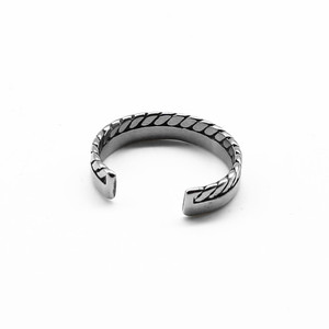 yunnique Feather Shape <b>Open</b> <b>Ring</b> Titanium Steel Geometric Design Retro Jewelry Gift - Product Image 2