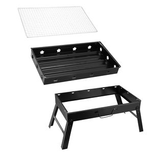 DB <b>Portable</b> Foldable <b>Charcoal</b> Grill For Camping Picnics Garden <b>BBQ</b> Outdoor Stove Metal Black Model D0100XTM99Y - Product Image 6