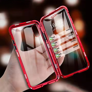 Ốp điện thoại kim loại hút từ Eonline dành cho <span class=keywords><strong>iPhone</strong></span> <span class=keywords><strong>6</strong></span> 6s 8 7 <span class=keywords><strong>Plus</strong></span> X, mặt kính hai lớp, nam châm, dành cho <span class=keywords><strong>iPhone</strong></span> X XS MAX XR C - Product Image 1