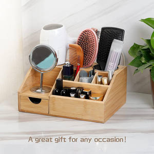 Support de rangement en bambou en gros Organisateur de maquillage naturel de qualité supérieure - Product Image 2