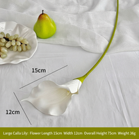 Fleur artificielle Calla Lily à longue tige en EVA de grande taille pour la décoration de la maison, de la table à manger, de la photographie en extérieur, de mariage