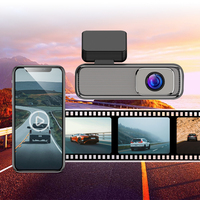 Caméra de tableau de bord de voiture avec écran IPS 2K réel de 1,47 pouce, WIFI, double objectif, caméra arrière grand angle 150°, 1K 2.4G/5G 1080p H.264 TS, enregistreur vidéo