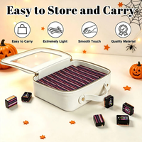 Collection de tuiles de Mahjong sur le thème d'Halloween effrayant |   160 dalles en caoutchouc lestées de qualité supérieure |   Mahjong américain pliable sur le thème du Bulldog hanté