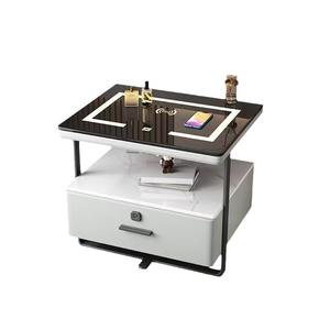 Muebles Italianos Modernos de Lujo para el Hogar, Mesita de Noche Inteligente con Iluminación LED, Mesita de Noche Multifuncional con Cerradura de Huella Dactilar - Product Image 6