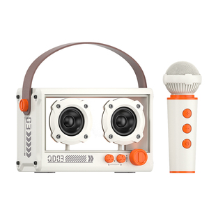 Haut-parleur karaoké Bluetooth avec microphone sans fil, stéréo TWS transparent punk, lecture de carte USB TF, double 5W - Product Image 1