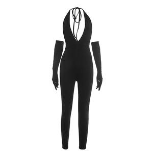 Viviblook J25JP466 Mono Casual para Mujer, para Fiestas y Discotecas, con Espalda Descubierta y Lazos, de Color Sólido, con Guantes - Product Image 6