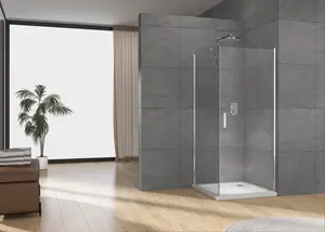 Überschreiten Sie das Limit von 2024 einfaches Design im Badezimmer Aluminium gehärtetes Glas Scharnier-Duschabtrennung Duschraum
