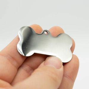 Grosir besi tahan karat bentuk tulang anjing tag Stamping kosong dengan cincin kunci - Product Image 5