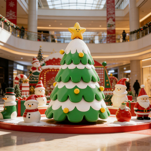 Scultura Personalizzata in Fibra di Vetro a Forma di <span class=keywords><strong>Albero</strong></span> di Natale Eco-Sostenibile per Esposizioni Festive in Centri Commerciali e Decorazioni per Eventi - Product Image 1