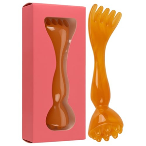 Ensemble de rouleaux de massage Gua Sha en jade citrine 100% naturel pour le visage et le corps - Product Image 3