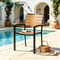 Chaise pliante empilable portable en aluminium pour jardin et extérieur, finition résistante aux UV, imperméable, écologique, pour cour et balcon
