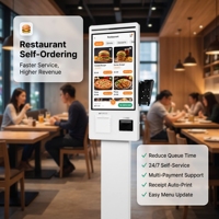 Terminal POS TKA de 80 mm, Sistema de Pedidos Automatizados con Pantalla Táctil Todo en Uno, con SDK para Uso en Restaurantes y Comercios Minoristas