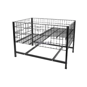 Supermarket retail wire mesh promotion table, wire dump bin