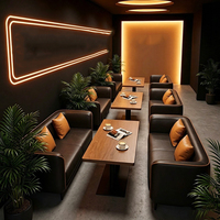 Canapé de salon commercial moderne, ensemble de salle à manger pour café, banquette avec table pour usage de bistrot et de restauration décontractée