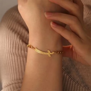 Imam Ali <span class=keywords><strong>Zulfiqar</strong></span> bracciale spada araba calligrafia musulmana bracciale in acciaio inox gioielli religiosi all'ingrosso - Product Image 5