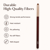 Pinceau de maquillage de qualité supérieure avec manche en bois, virole en aluminium épaissie et fibres de haute qualité de 0,07 mm