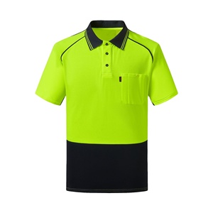Polo réfléchissant HBC homme jaune fluorescent respirant décontracté nuit assainissement travailleurs vêtements de sécurité réfléchissants - Product Image 1