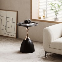 Petit mini meuble de salon luxueux Table basse ronde moderne d'intérieur nordique en métal pour canapé-lit