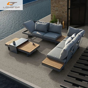 Jardín al aire libre sofá seccional sofá de aluminio conjunto de muebles modernos de lujo al aire libre sofá conjunto - Product Image 1