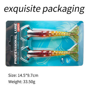 OEM ODM 2 pièces/Blister Pack 6,3g 10cm/10g 11,5cm Appât souple biomimétique en forme de crevette avec paillettes laser, appât artificiel souple en forme de crevette pour <span class=keywords><strong>la</strong></span> pêche - Product Image 3