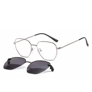 超轻男士女士偏光夹式太阳镜磁性光学眼镜架新款眼镜焊接眼镜