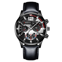 Montre Homme Tendance Transfrontalière la Plus Vendue, Calendrier à Six Aiguilles, Bracelet Acrylique, Mouvement Quartz, Montre-Bracelet Sportive Lumineuse
