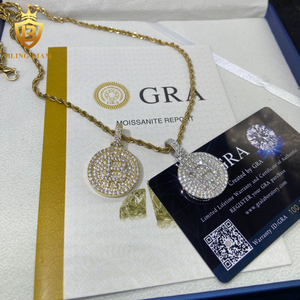 Heiß Verkaufter Moissanit-Anhänger mit GRA im Hip-Hop-Stil, 925er Silber VVS1 Iced-Out Moissanit-Anhänger, Edelschmuck, besteht den Diamanttester - Product Image 5