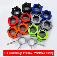 Ensemble de colliers de barre de musculation en plastique à dégagement rapide Tellus Oly, diamètre 50 mm, serrage durable, antidérapant, orange, unisexe