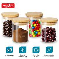 Pot de conservation alimentaire en verre Pyglass avec couvercle en bambou
